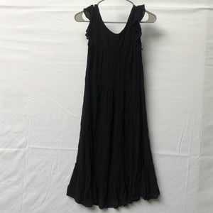 Bila 100% Rayon Black Ruffle Sleeve Tank Top Dress M